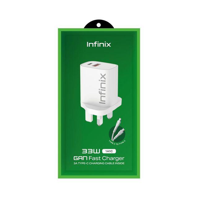 Infinix 33W GaN Fast Charger 3A + Type-C XC33UK+XDC53