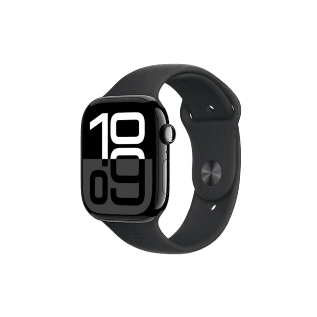Apple Watch Series 10 GPS 46mm Jet Black Aluminium Case with Black Sport Band