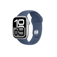 Apple Watch Series 10 GPS 46mm Silver Aluminium Case with Denim Sport Band 