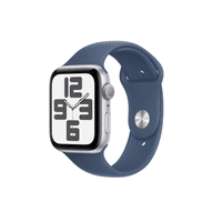 Apple Watch SE GPS 44mm Silver Aluminium Case with Denim Sport Band 